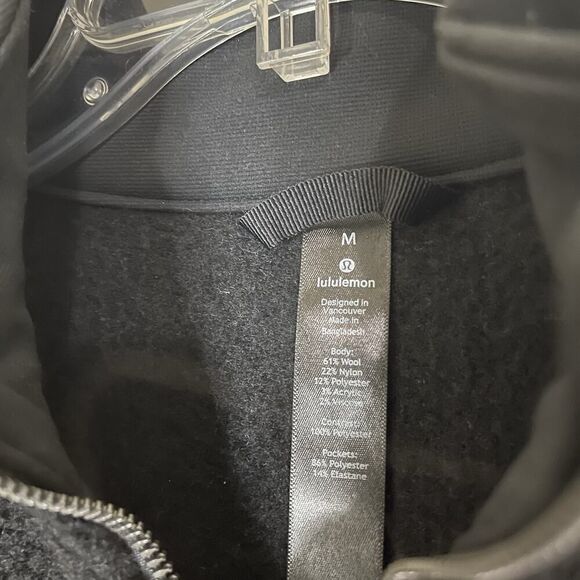 Lululemon Tundra Trek 1/2 Zip fleece sherpa pullover black sweater men Medium - Picture 5 of 6